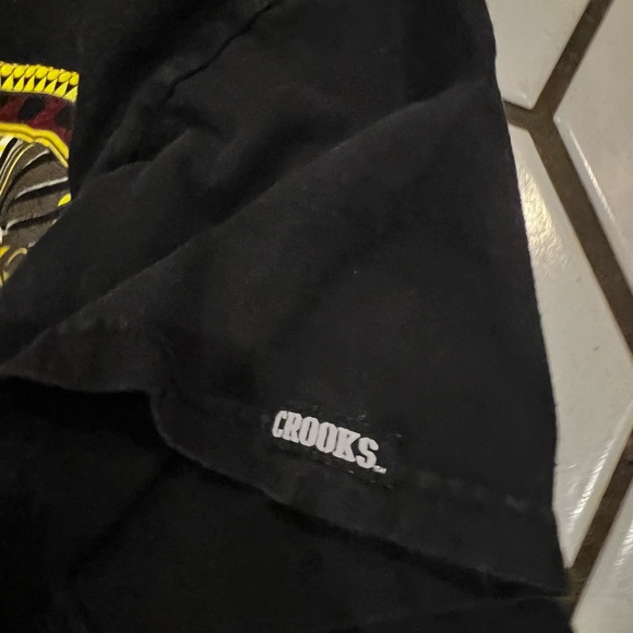 Crooks and castles boys, black logo, graphic, short sleeve, T-shirt, size medium - Picture 3 of 5